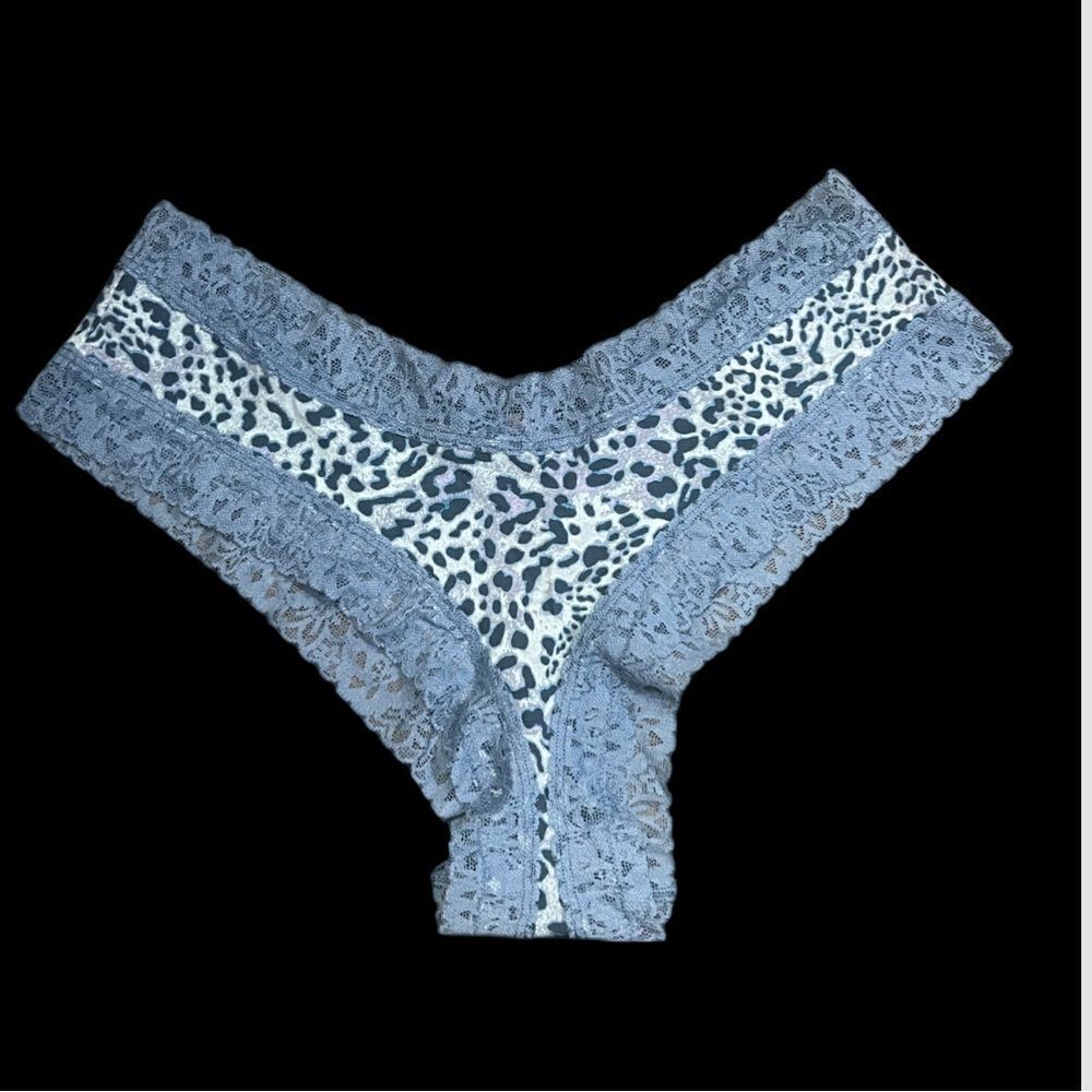 Victorias Secret Soft Cotton Lace on waist & legs Cheeky panty animal print XL